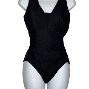 Lands’ End Swimsuit, Size 16P D Cup, Black